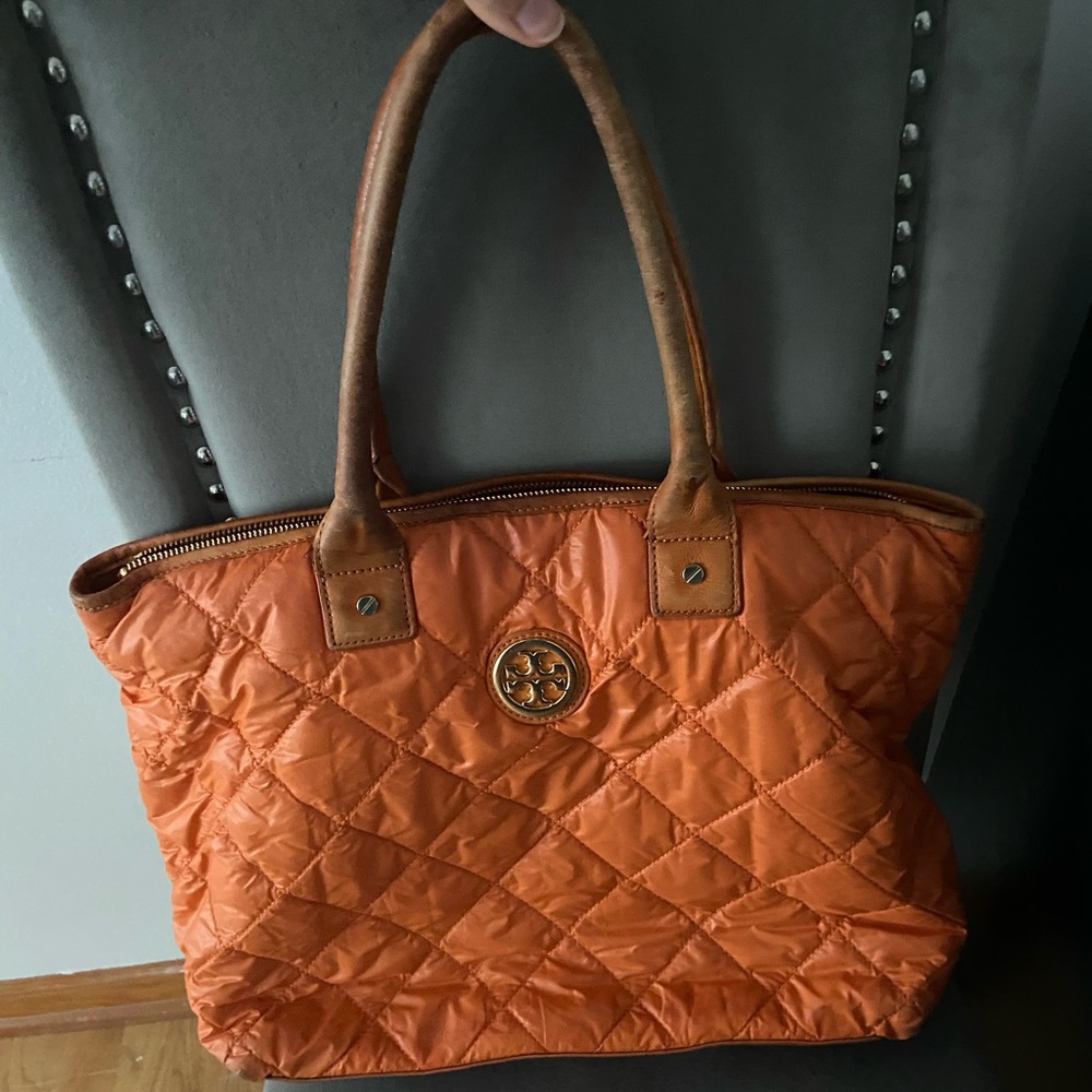 Orange Tory Burch Tote Bag